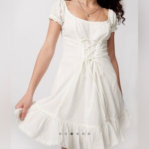Urban Outfitters White Corset Mini Dress